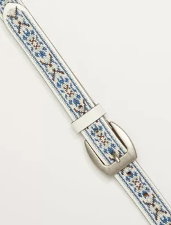 Lucky Brand sweet blue embroidered belt white*WOMEN Belts