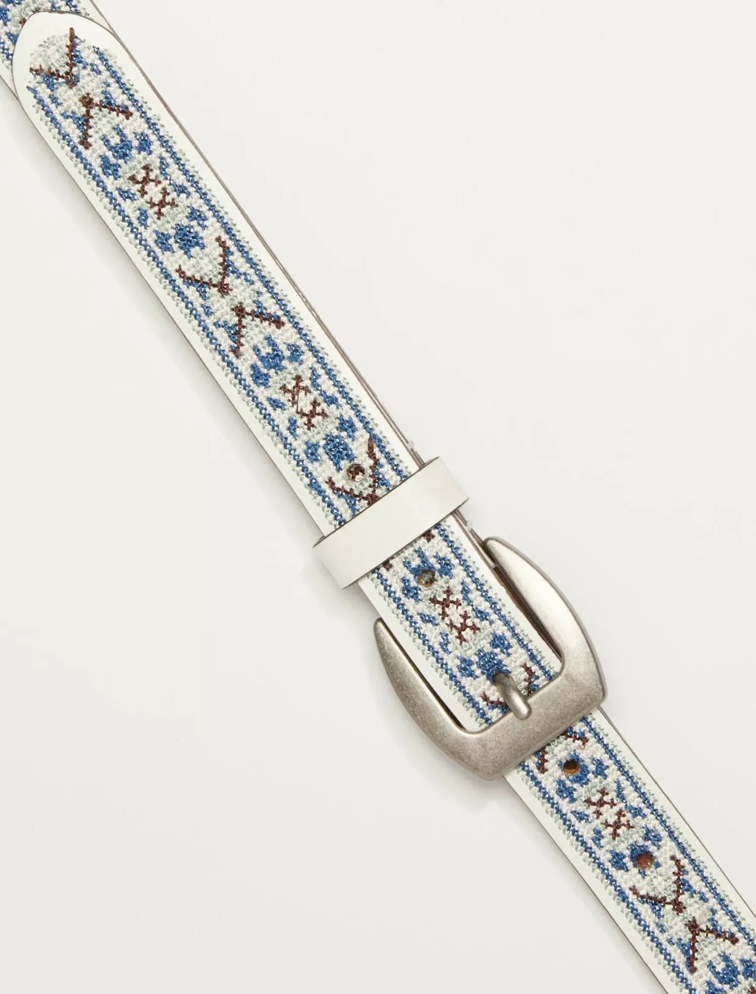 Lucky Brand sweet blue embroidered belt white*WOMEN Belts