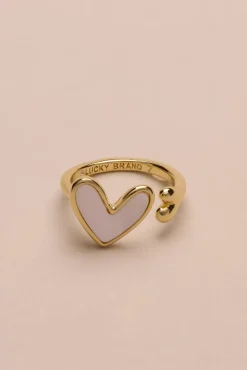 Lucky Brand sweet pearl heart ring gold*WOMEN Jewelry