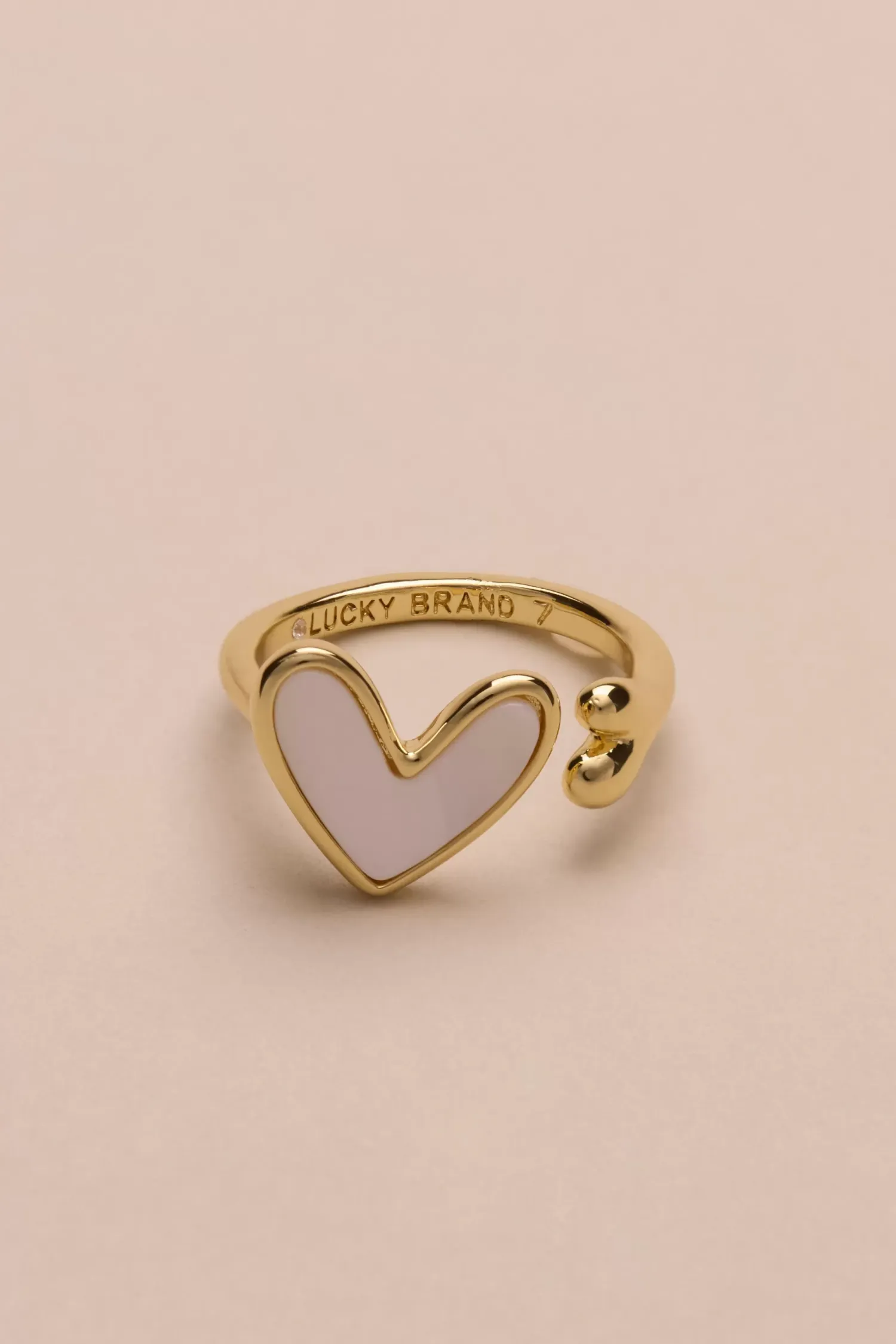 Lucky Brand sweet pearl heart ring gold*WOMEN Jewelry