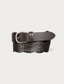 Lucky Brand tapered perforated leather belt dark brown*WOMEN Belts