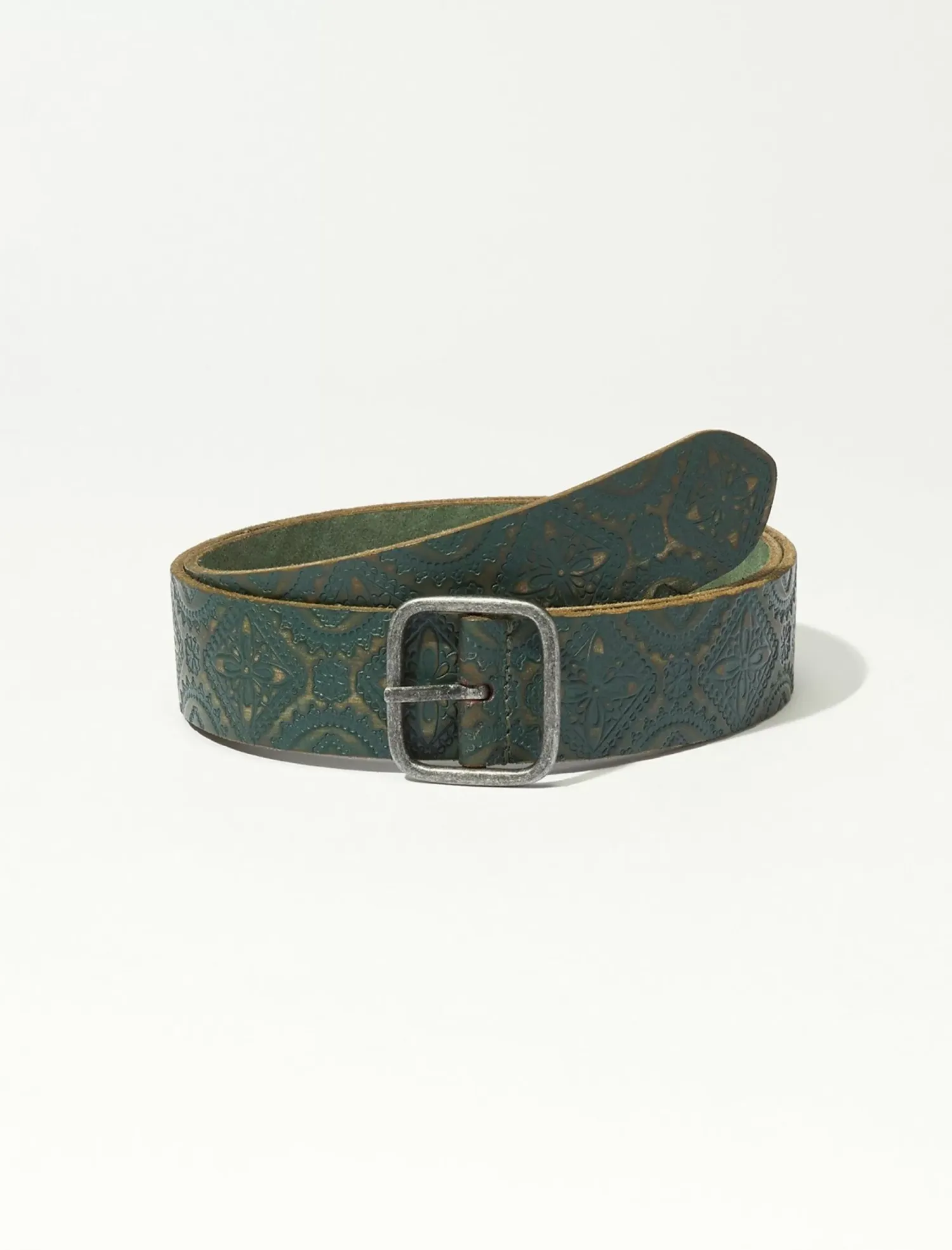 Lucky Brand teal embossed leather belt blue/teal*WOMEN Belts