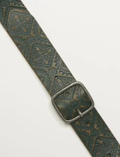 Lucky Brand teal embossed leather belt blue/teal*WOMEN Belts