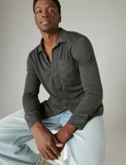 Lucky Brand tencel jersey shirt charcoal*MEN Button-Downs