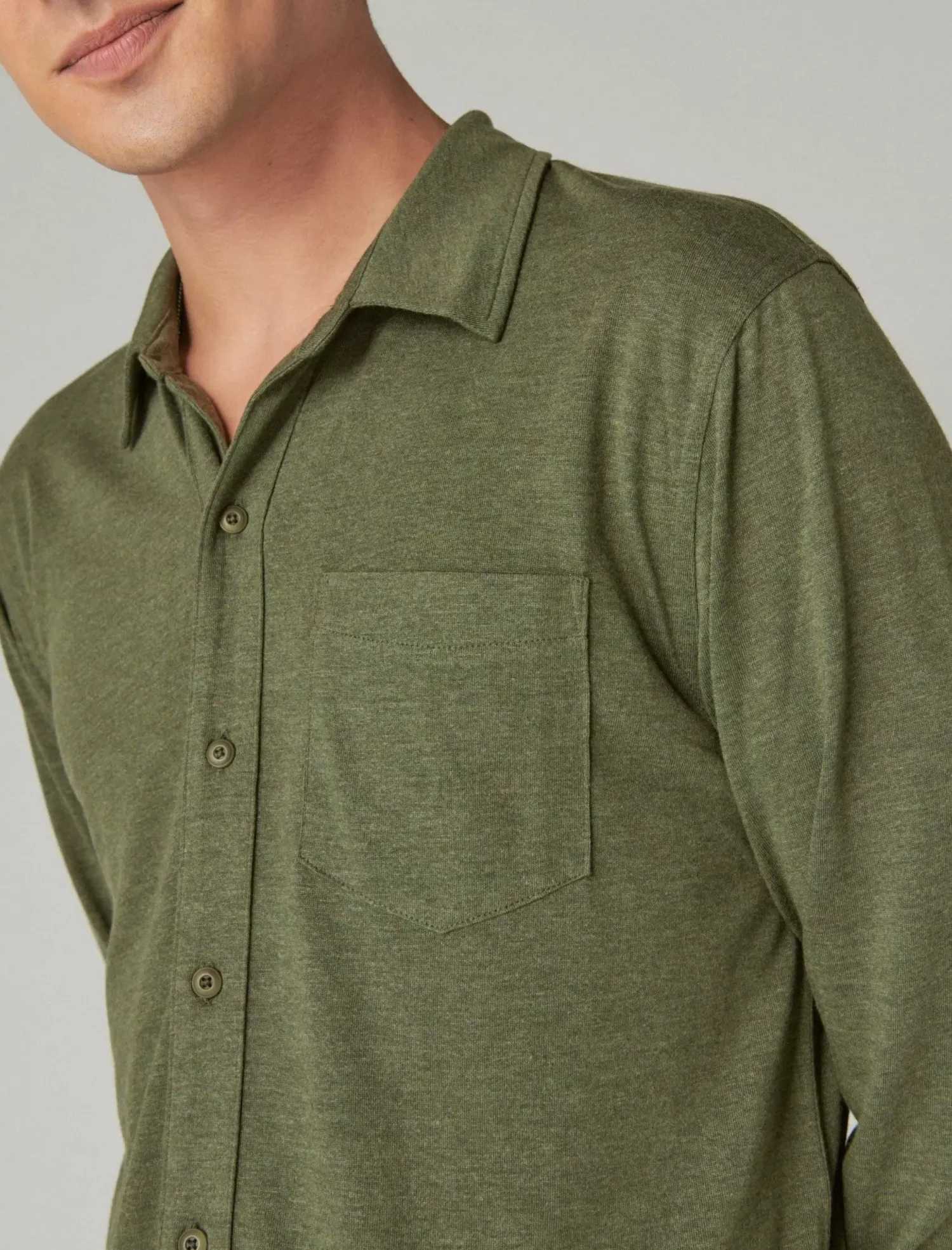 Lucky Brand tencel jersey shirt 310 olive*MEN Button-Downs