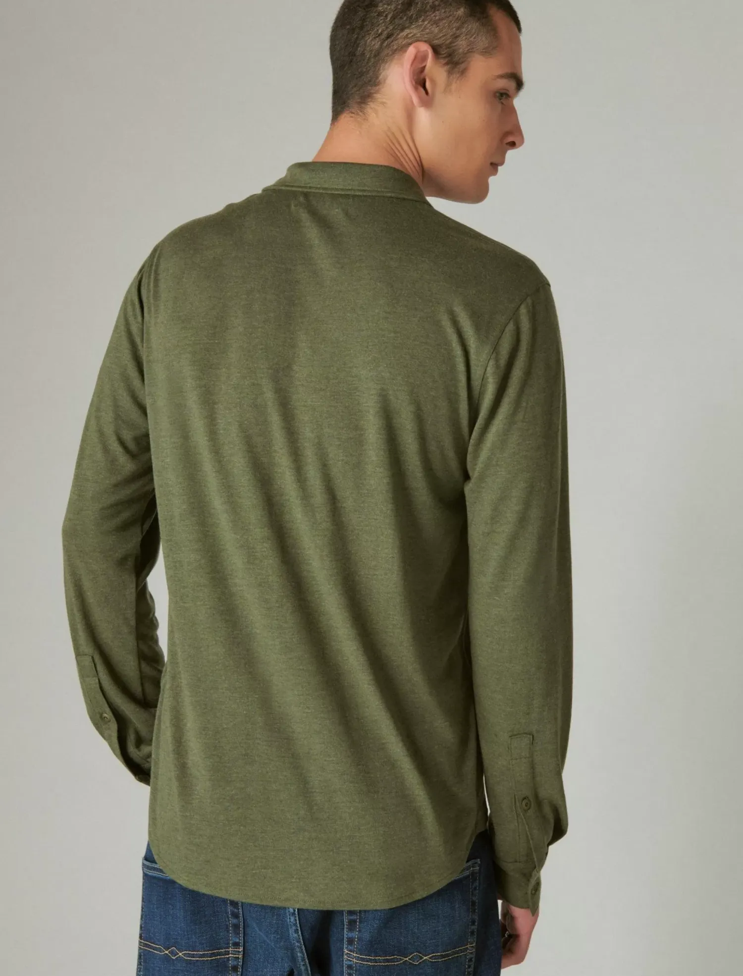 Lucky Brand tencel jersey shirt 310 olive*MEN Button-Downs