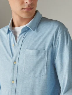 Lucky Brand tencel jersey shirt blue bell*MEN Button-Downs