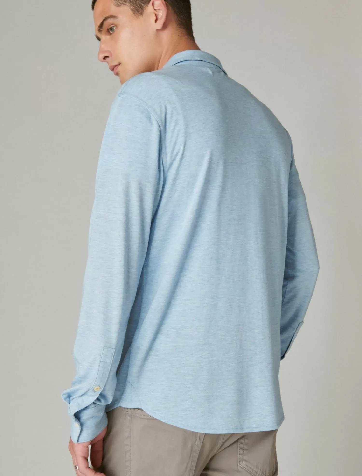 Lucky Brand tencel jersey shirt blue bell*MEN Button-Downs