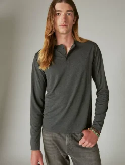 Lucky Brand tencel long sleeve henley charcoal*MEN Shirts & Tops