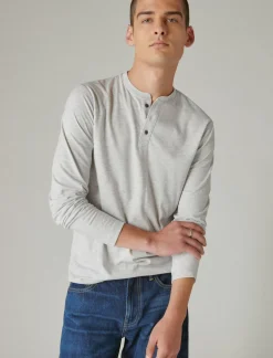 Lucky Brand tencel long sleeve henley heather grey*MEN Shirts & Tops