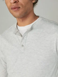 Lucky Brand tencel long sleeve henley heather grey*MEN Shirts & Tops
