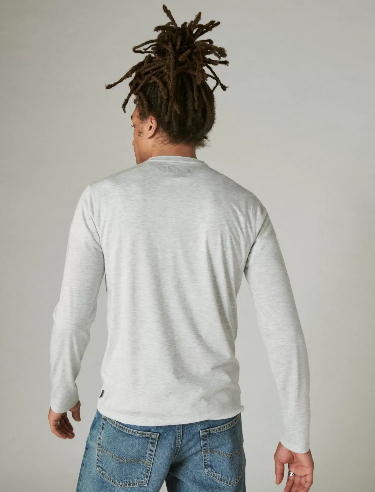 Lucky Brand tencel long sleeve henley heather grey*MEN Shirts & Tops