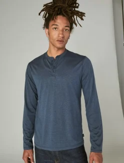 Lucky Brand tencel long sleeve henley black iris*MEN Shirts & Tops