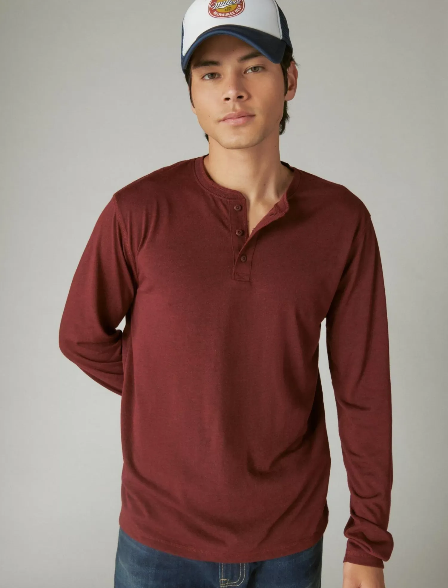 Lucky Brand tencel long sleeve henley port royale*MEN Shirts & Tops