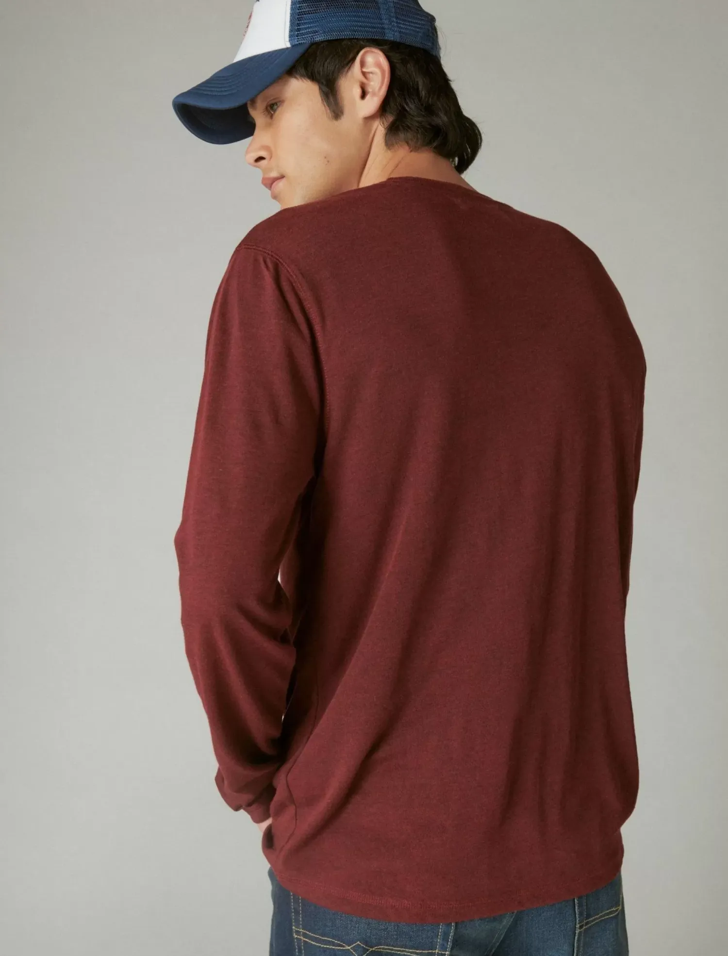 Lucky Brand tencel long sleeve henley port royale*MEN Shirts & Tops