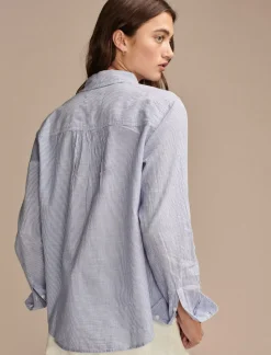 Lucky Brand the boyfriend button-down shirt blue multi*WOMEN Blouses