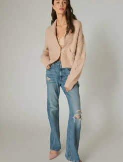 Lucky Brand toggle front cardigan grey morn*WOMEN Sweaters & Sweatshirts