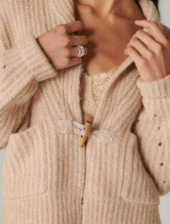 Lucky Brand toggle front cardigan grey morn*WOMEN Sweaters & Sweatshirts