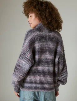 Lucky Brand toggle front spacedye cardigan berry conserve multi*WOMEN Sweaters & Sweatshirts