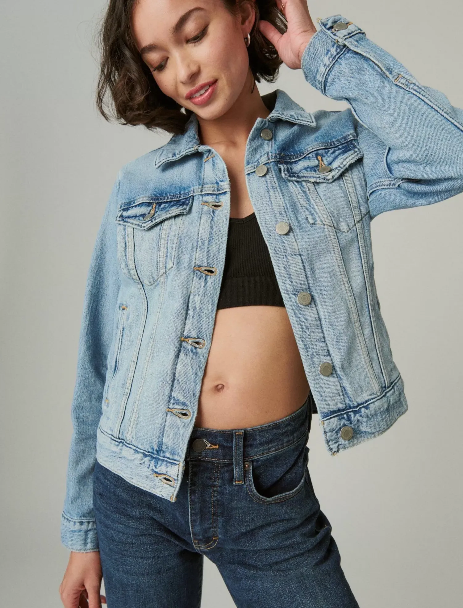 Lucky Brand tomboy denim trucker jacket magnitude*WOMEN Jackets & Outerwear