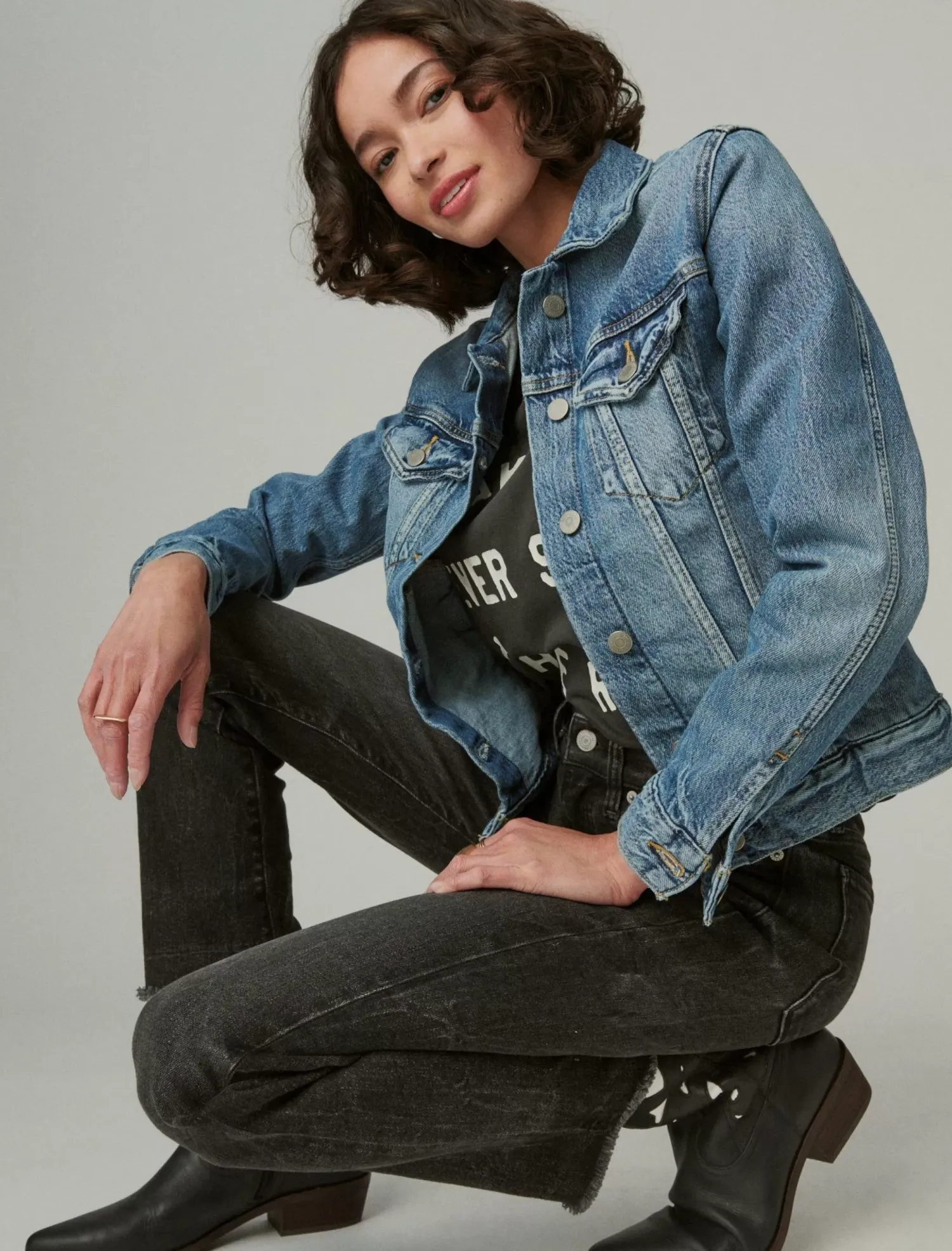 Lucky Brand tomboy denim trucker jacket density*WOMEN Jackets & Outerwear