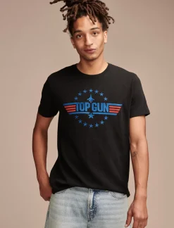 Lucky Brand top gun logo jet black*MEN Graphic Tees