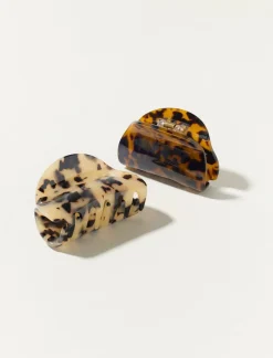 Lucky Brand tortoise claw 2 pk dark brown*WOMEN Hair Accessories