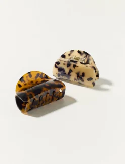 Lucky Brand tortoise claw 2 pk dark brown*WOMEN Hair Accessories