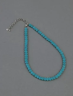 Lucky Brand turquoise heart beaded collar necklace silver*WOMEN Jewelry