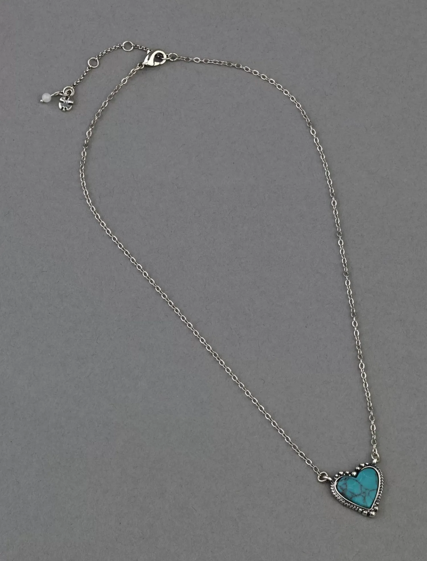 Lucky Brand turquoise heart pendant silver*WOMEN Jewelry