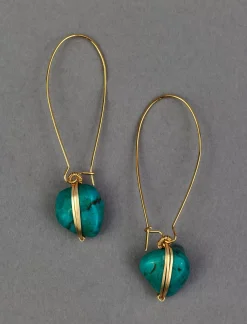 Lucky Brand turquoise threader earring gold*WOMEN Jewelry