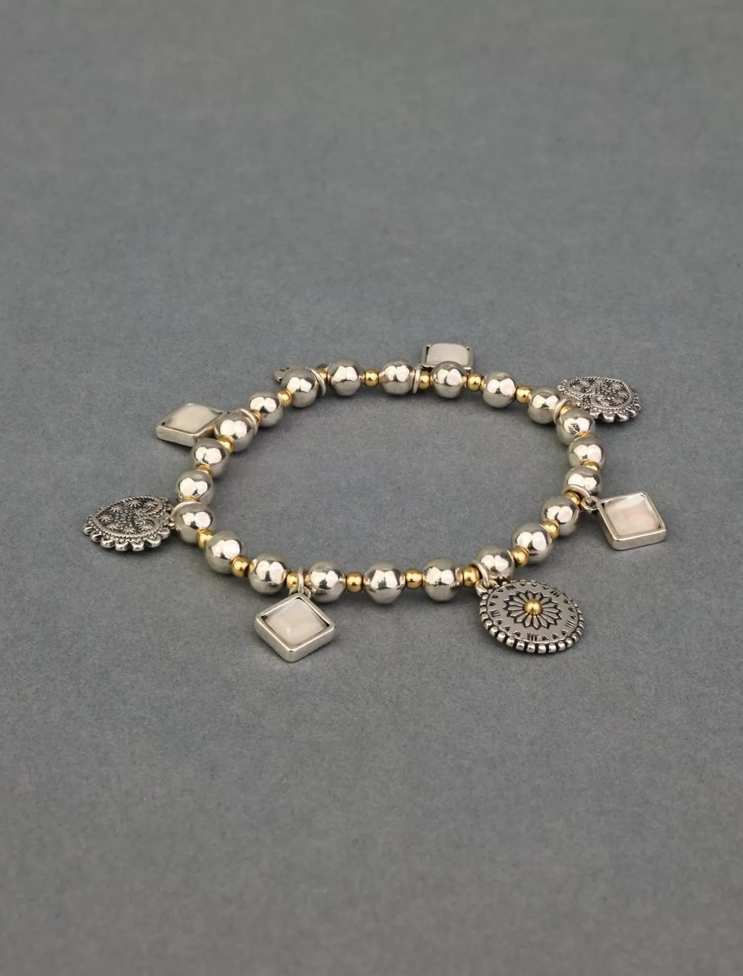 Lucky Brand heart charm bracelet two tone*WOMEN Jewelry