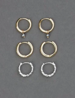 Lucky Brand huggie hoop set two tone*WOMEN Jewelry