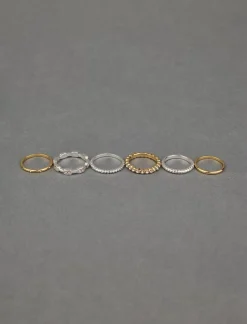 Lucky Brand pave ring stack two tone*WOMEN Jewelry