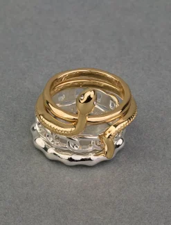 Lucky Brand snake ring stack two tone*WOMEN Jewelry