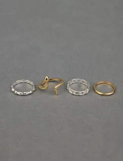 Lucky Brand snake ring stack two tone*WOMEN Jewelry