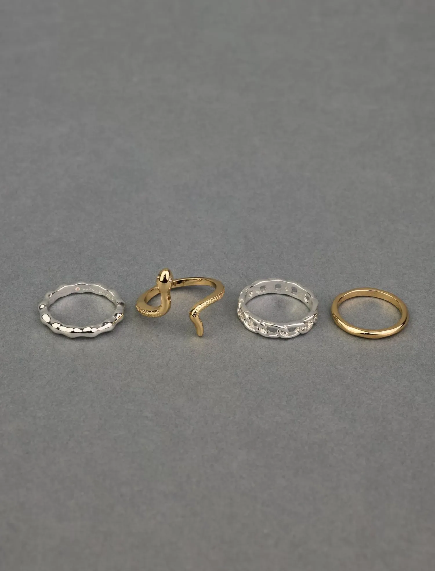Lucky Brand snake ring stack two tone*WOMEN Jewelry