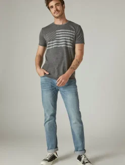Lucky Brand usa flag tee jet black*MEN Graphic Tees