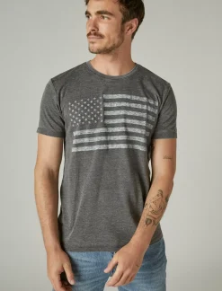 Lucky Brand usa flag tee jet black*MEN Graphic Tees