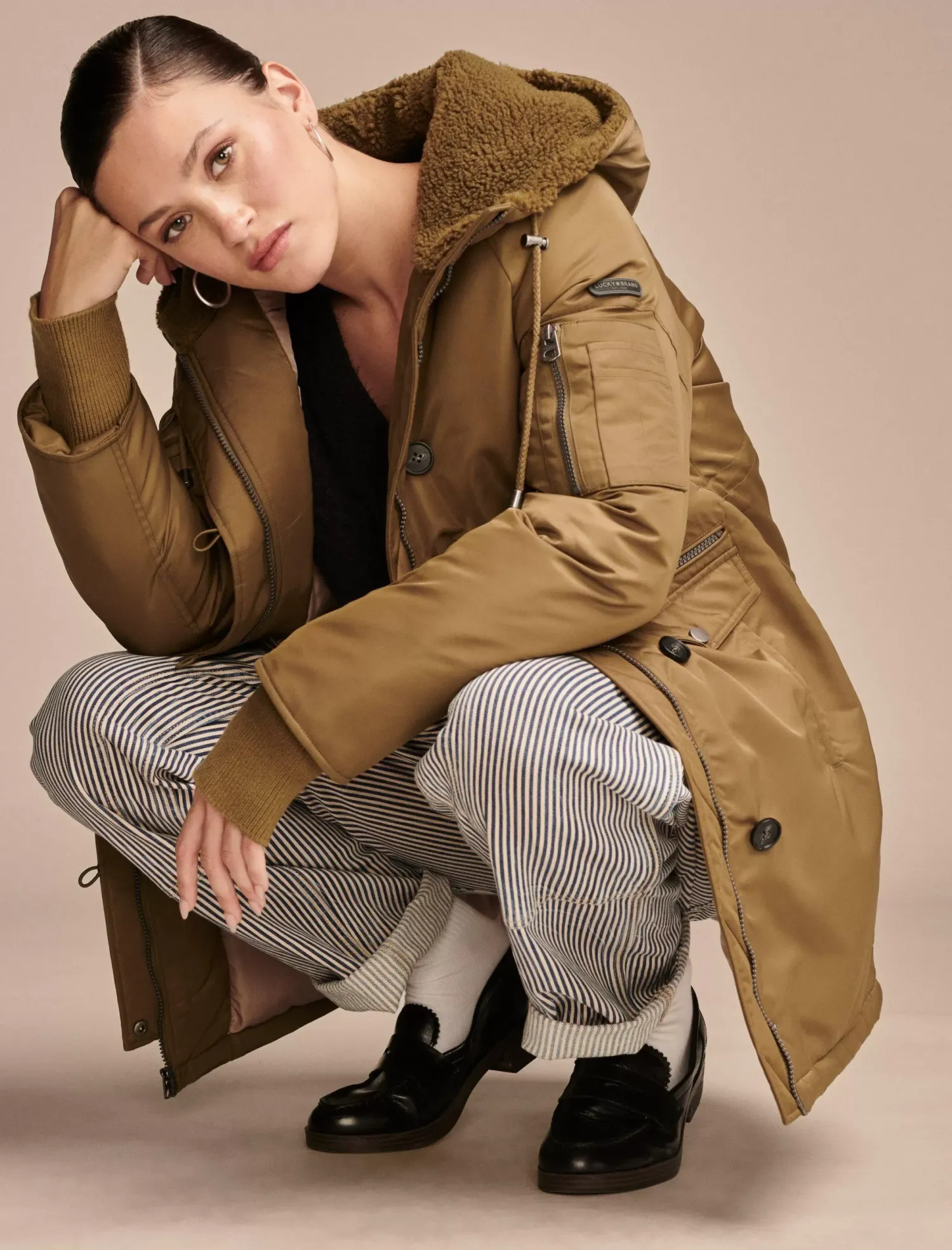 Lucky Brand utility parka jacket light olive*WOMEN Jackets & Outerwear
