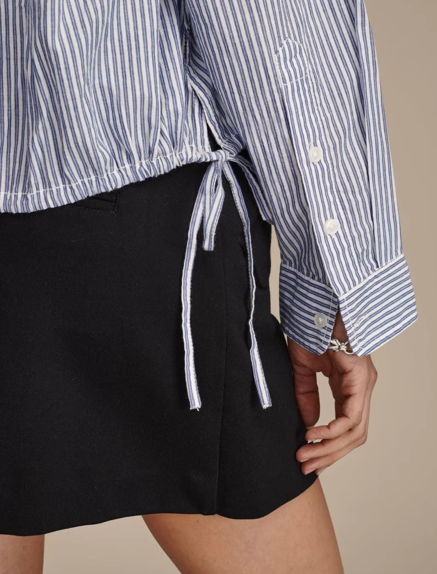 Lucky Brand utility shirt blue stripe*WOMEN Blouses