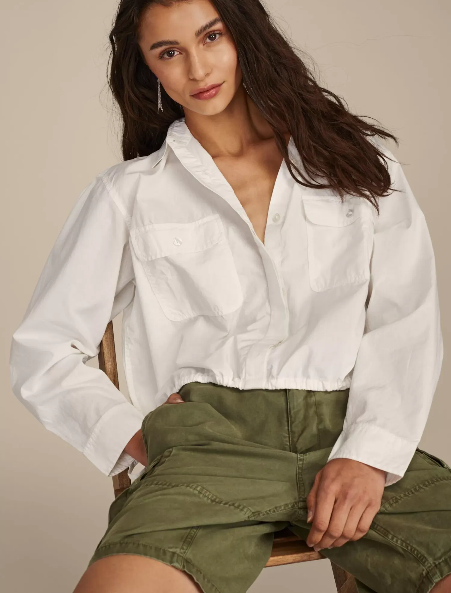 Lucky Brand utility shirt bright white*WOMEN Blouses