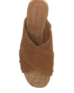 Lucky Brand valmai cork wedge olive/ white stripe*WOMEN Shoes