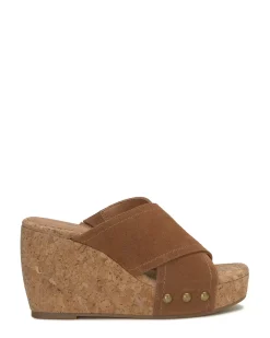 Lucky Brand valmai cork wedge olive/ white stripe*WOMEN Shoes