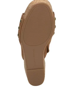 Lucky Brand valmai cork wedge olive/ white stripe*WOMEN Shoes