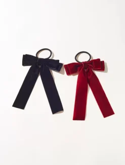 Lucky Brand velvet ribbon bow hair tie set black*WOMEN Hair Accessories