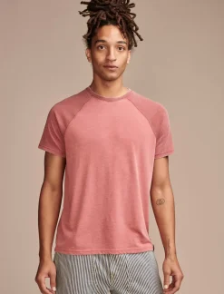 Lucky Brand venice burnout baseball crew red multi*MEN Shirts & Tops