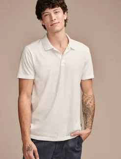 Lucky Brand venice burnout flat knit polo bright white*MEN Shirts & Tops