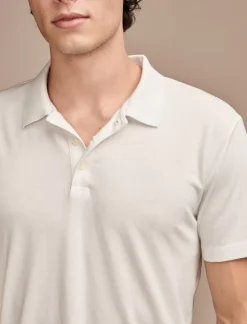 Lucky Brand venice burnout flat knit polo bright white*MEN Shirts & Tops