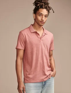 Lucky Brand venice burnout flat knit polo brick red*MEN Shirts & Tops